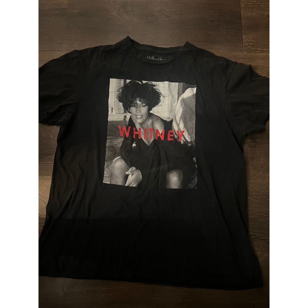 Whitney Houston Graphic T-Shirt Mens Large Black Short Sleeve Music Merch 2021